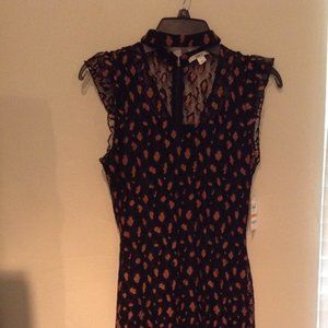 BAR III Lace Leopard-Print Choker Dress